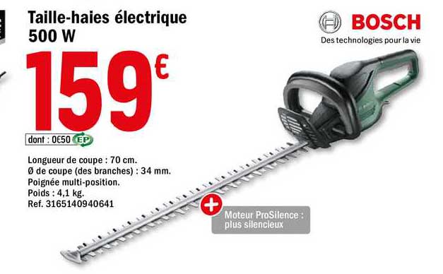 taille-haies électrique 500 w bosch