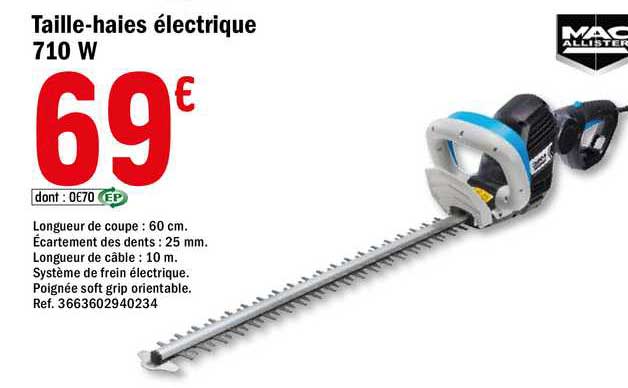 taille-haies électrique 710 w mac allister