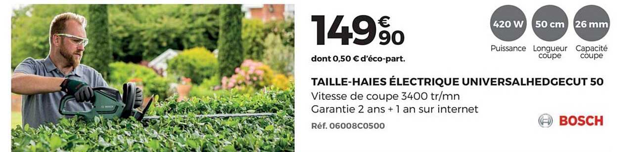 taille haies électrique universalhedgecut 50 boch
