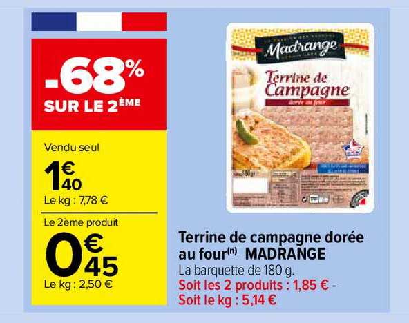 terrine de campagne dorée au four madrange