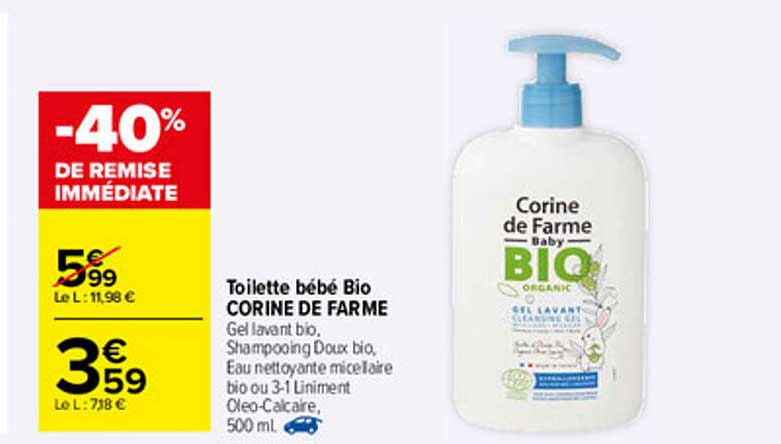 toilette bébé bio corine de farme