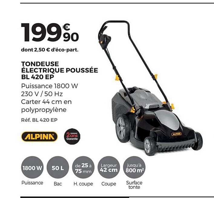 tondeuse électrique poussée bl 420 ep alpinn
