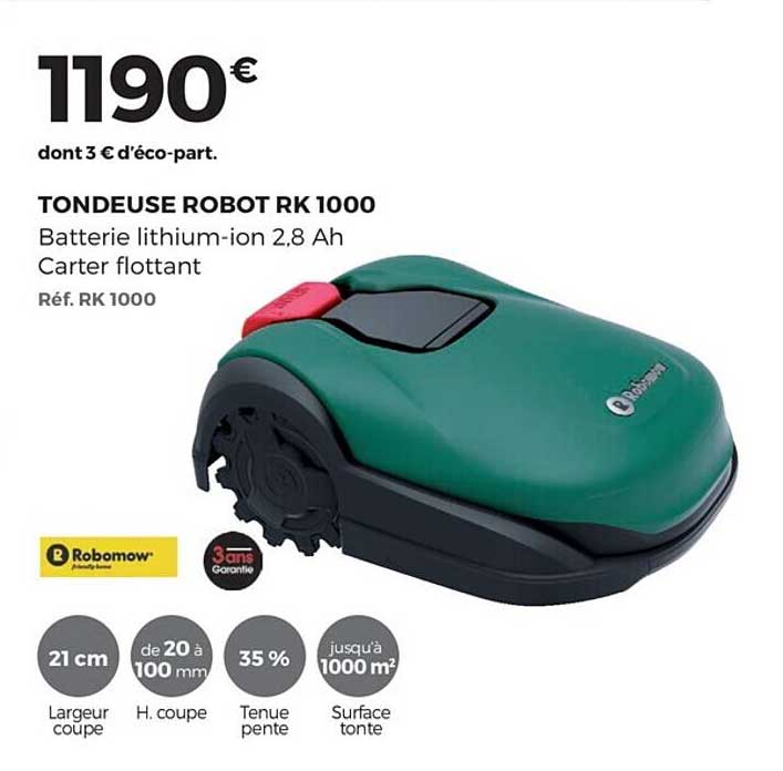 tondeuse robot rk 1000 robomow