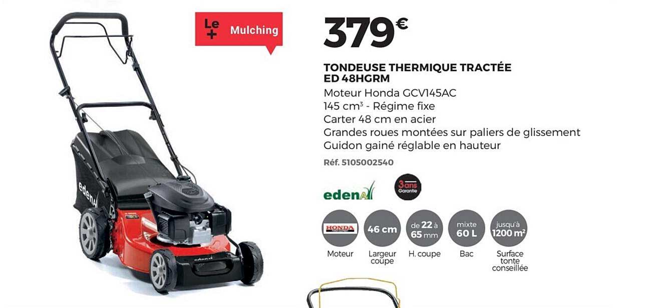 Tondeuse Thermique Tractée Ed 48hgrm Edena