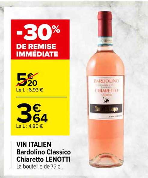 vin italien bardolino classico chiaretto lenotti