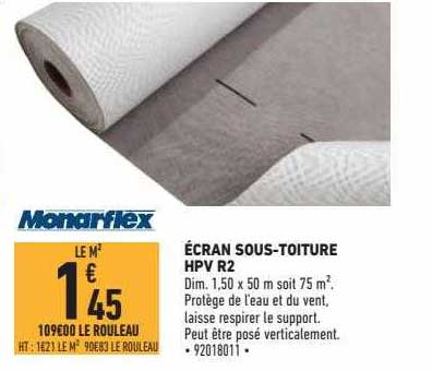 écran sous-toiture hpv r2 monarflex