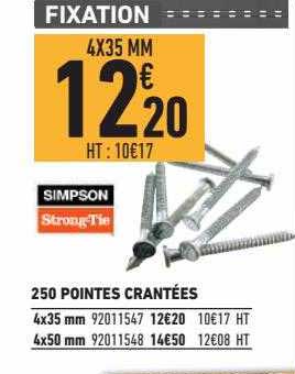 250 pointes crantées simpson