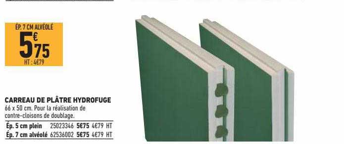 carreau de plâtre hydrofuge