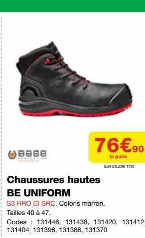 chaussures hautes be univorm base