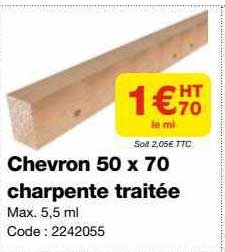 chevron 50 x 70 charpente traitée