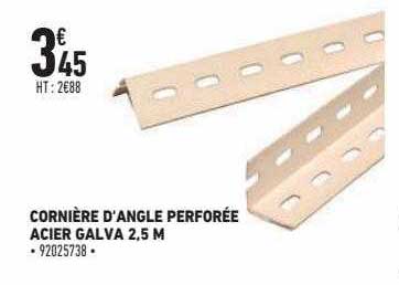 cornière d'angle perforée acier galva 2,5 m