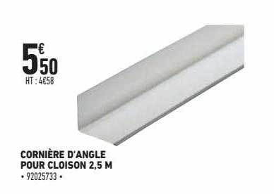 cornière d'angle pour cloison 2,5 m