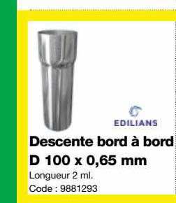 descente board à bord d 100 x 0,65 mm edilians