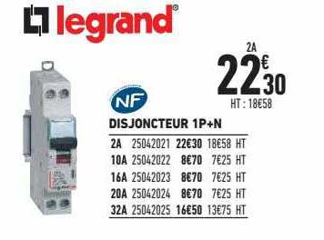 disjoncteur 1p+n legrand