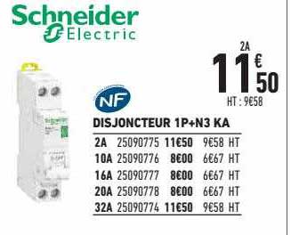 disjoncteur 1p+n3 ka schneider electric