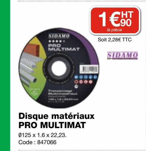 disque matériaux pro multimat