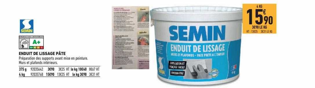 enduit de lissage pâte semin