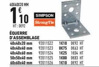 équerre d'assemblage simpson