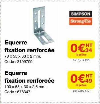 équerre Fixation Renforcée, équerre Fixation Renforcée Simpson
