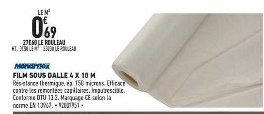 film sous dalle 4 x 10 m