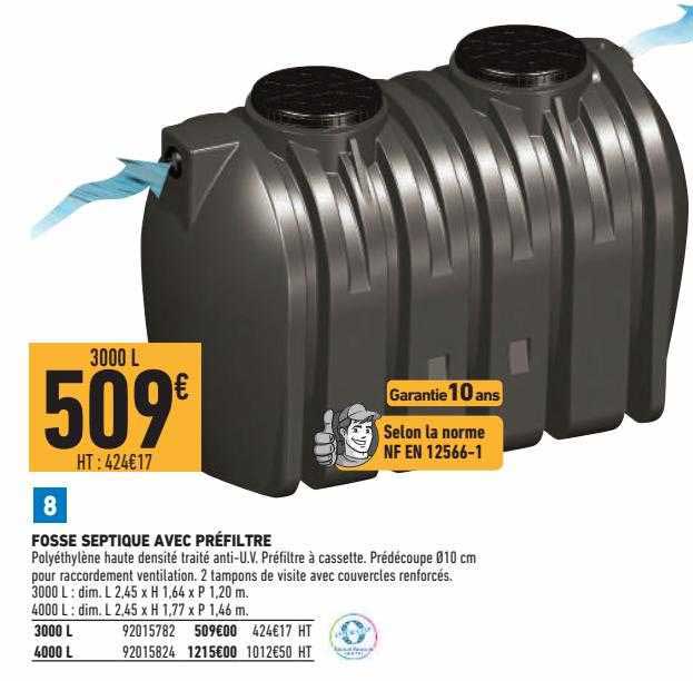 fosse septique avec préfiltre