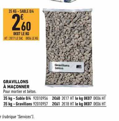 gravillons à maçonner