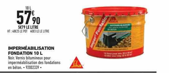 imperméabilisation fondation 10 l sika