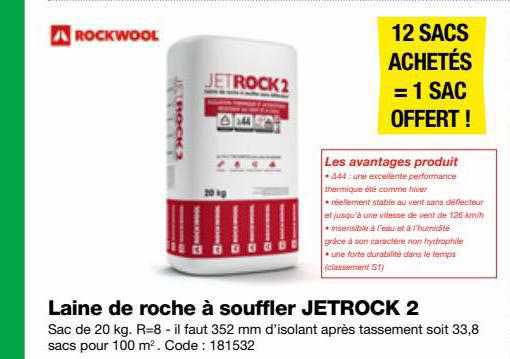 laine de roche à souffler jetrock 2 rockwool
