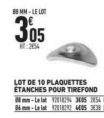 lot de 10 plaquettes étanches pour tirefond