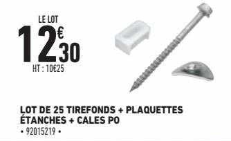 lot de 25 tirefonds + plaquettes étanches + cales po