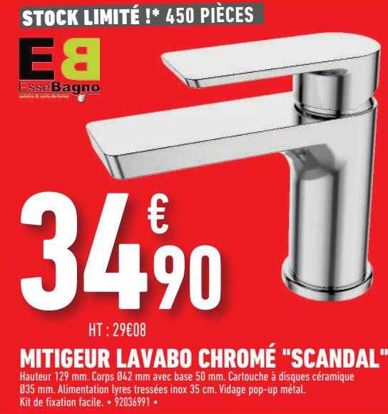 mitigeur lavabo chromé "scandal"