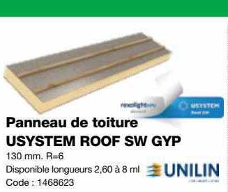 Panneau De Toiture Usystem Roof Sw Gyp