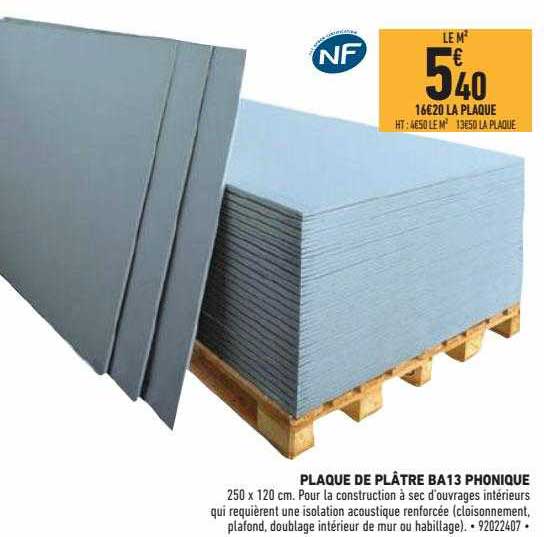 Promo Plaque De Plâtre Ba13 Phonique chez Brico Cash iCatalogue.fr — free download