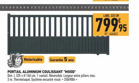 portail aluminium coulissant "mood"