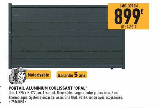 portail aluminium coulissant "opal"