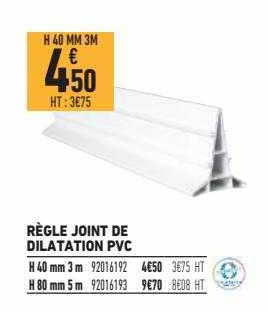 règle joint de dilatation pvc
