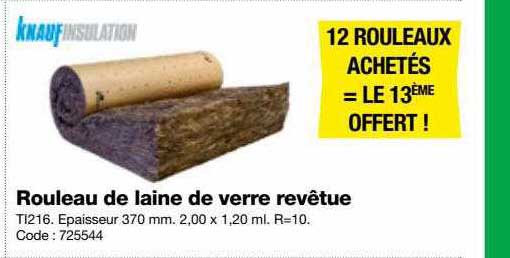 rouleau de laine de verre revêtue knauf insulation