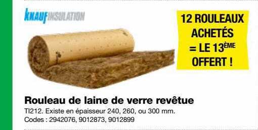 rouleau de laine de verre revêtue knauf insulation