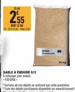 sable à enduire 0-2