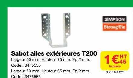 sabot ailes extérieures t200 simpson