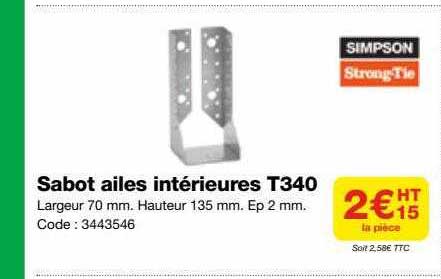 sabot ailes intérieures t340 simpson