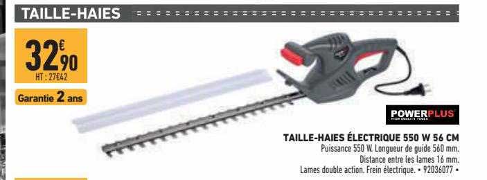 taille-haies électrique 550 w 56 cm powerplus