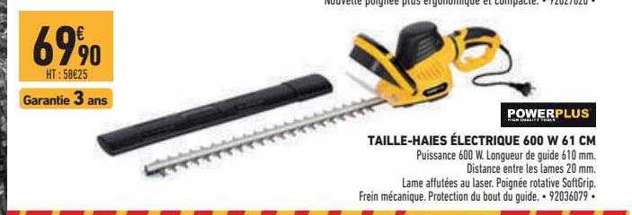 taille-haies électrique 600w 61 cm powerplus