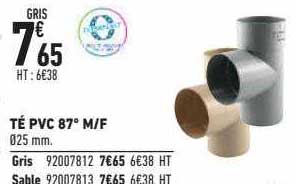 té pvc 87° m-f
