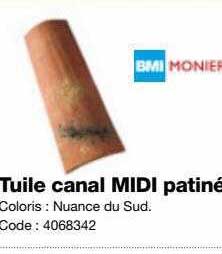 tuile canal midi patiné bmi monier