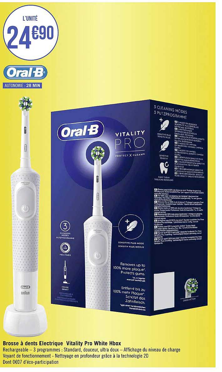 brosse à dents électrique vitality pro white oral-b