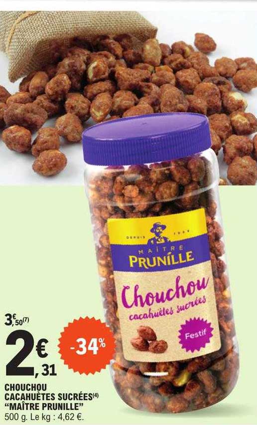 chouchou cacahuètes sucrées "maître prunille"