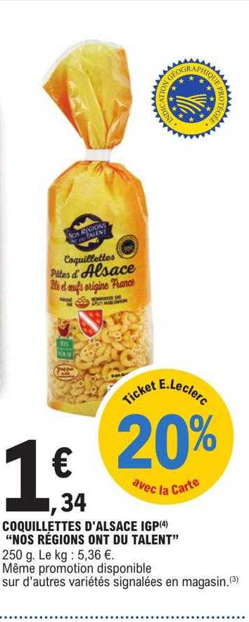 coquillettes d'alsace igp "nos régions ont du talent"