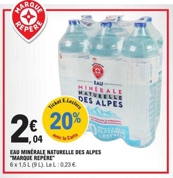 eau minérale naturelle des alpes "marque repère"