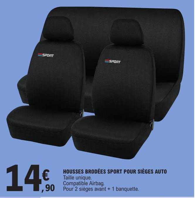 housses brodées sport pour sièges auto